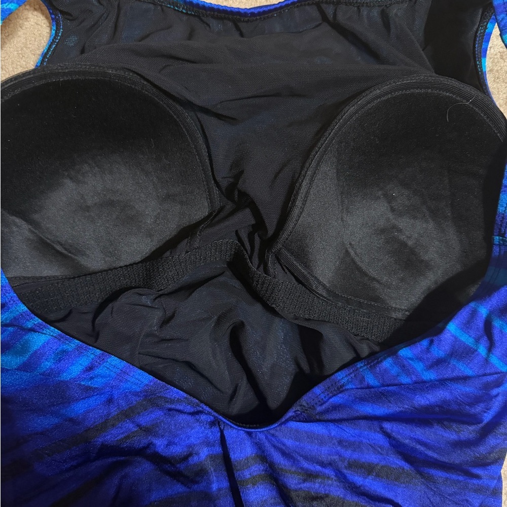 Blue Ombre Striped One-Piece Swimsuit - Picture 3 of 5